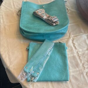 Chic Turquoise Crossbody Bag Set